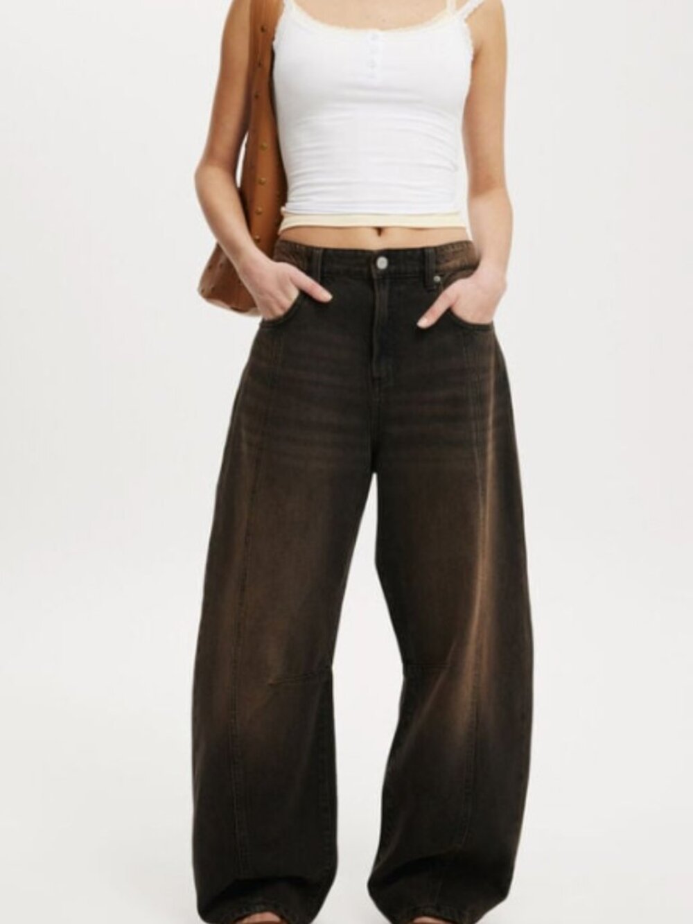 Cotton On Barrel Jean in Seam Dune Black